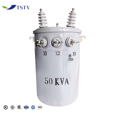Transformator yang diisi minyak 50 kva 75 kva Transformator Single Phase Polemounted 4160V sampai 240/120V
